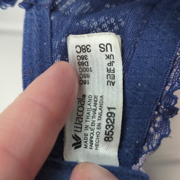 Wacoal Navy and Lavender Lace Bra - Picture 2 of 8